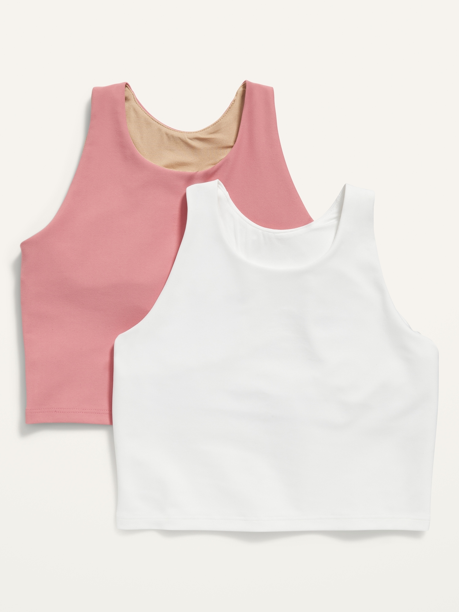 Old Navy PowerSoft Longline Sports Bra 2-Pack for Girls pink. 1