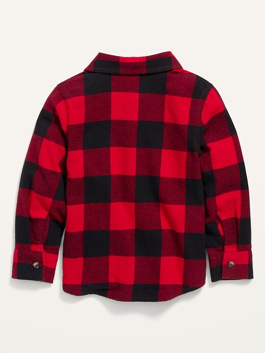 Image number 2 showing, Long-Sleeve Plaid Pocket Shirt for Toddler Boys