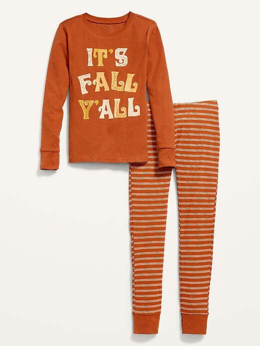 View large product image 2 of 4. Matching Thanksgiving Gender-Neutral Snug-Fit Pajama Set For Kids