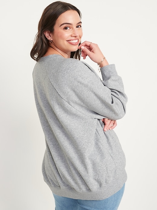 Image number 6 showing, Long-Sleeve Vintage Oversized Heathered Tunic Sweatshirt for Women