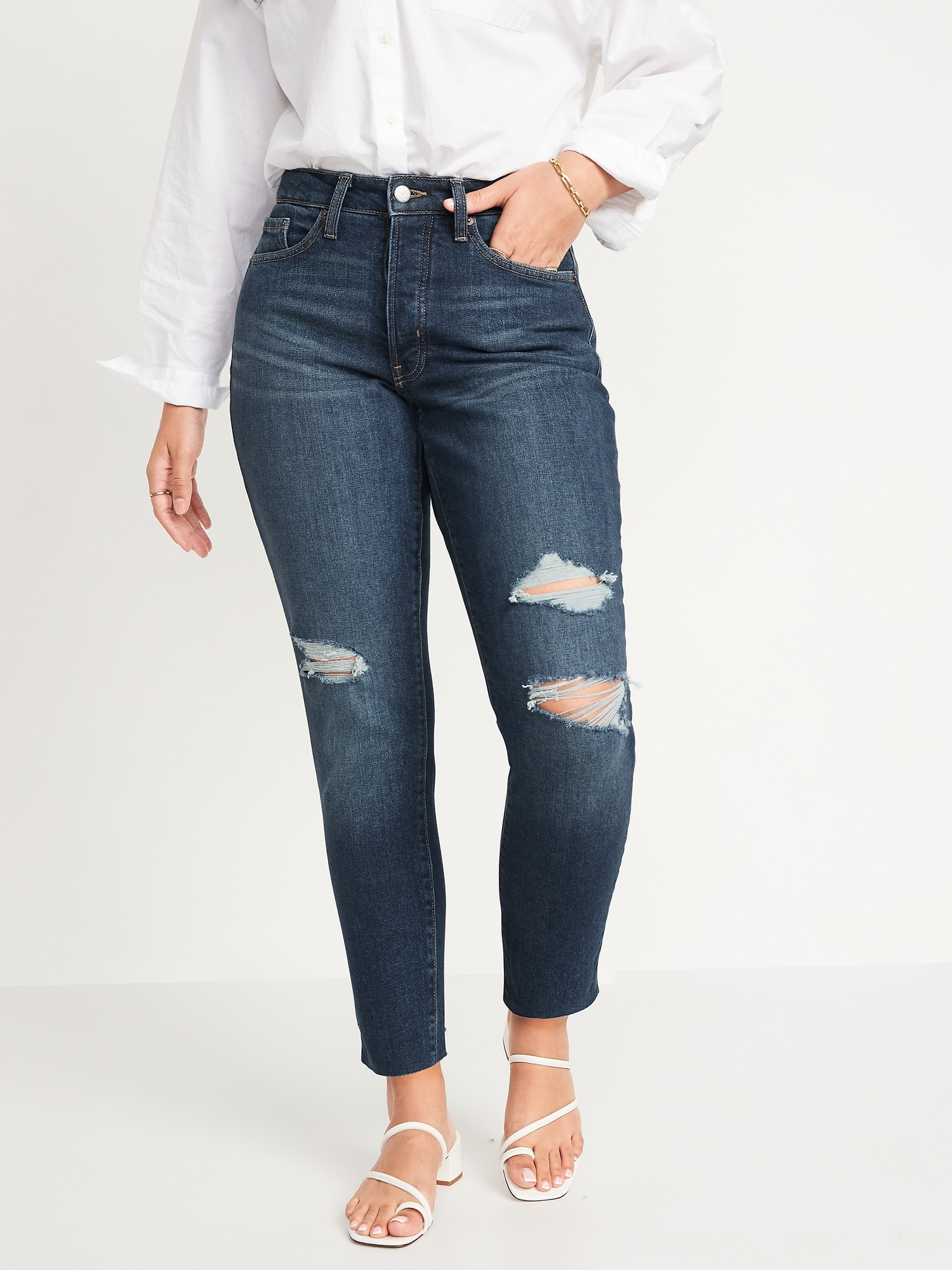 Curvy High-Waisted O.G. Straight Ripped 