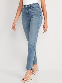 High-Waisted OG Straight Side-Slit Ankle Jeans for Women | Old Navy