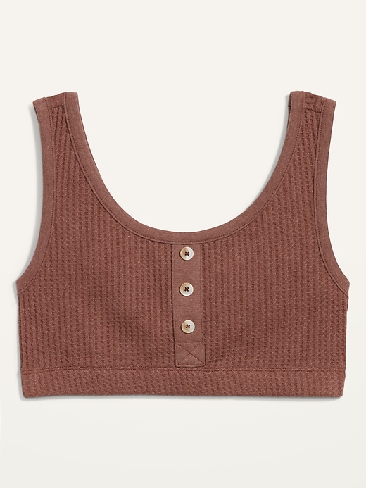 Image number 4 showing, Waffle-Knit Pajama Cami Bralette Top