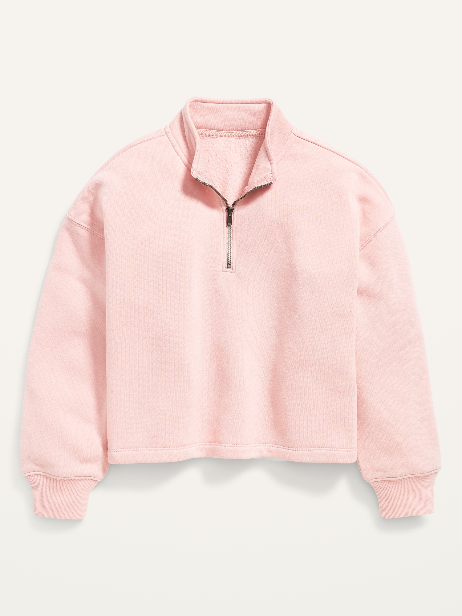 Pink half zip on sale sweatshirt