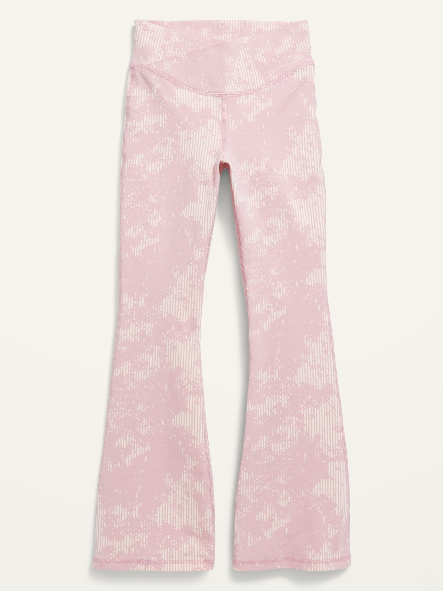 Old Navy - High-Waisted PowerChill Crossover Flared Leggings for Girls pink