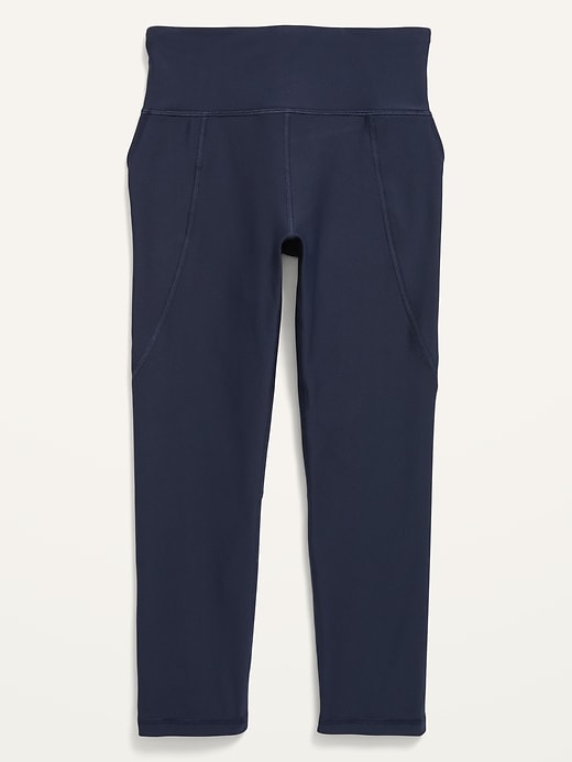 Image number 3 showing, High-Waisted PowerSoft Side-Pocket Crop Leggings for Girls