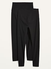 Image number 1 showing, Maternity Full-Panel Rib-Knit Leggings 2-Pack