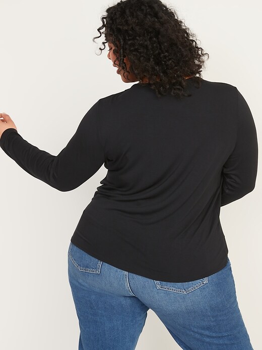 Image number 6 showing, Luxe Crew-Neck Long-Sleeve T-Shirt for Women