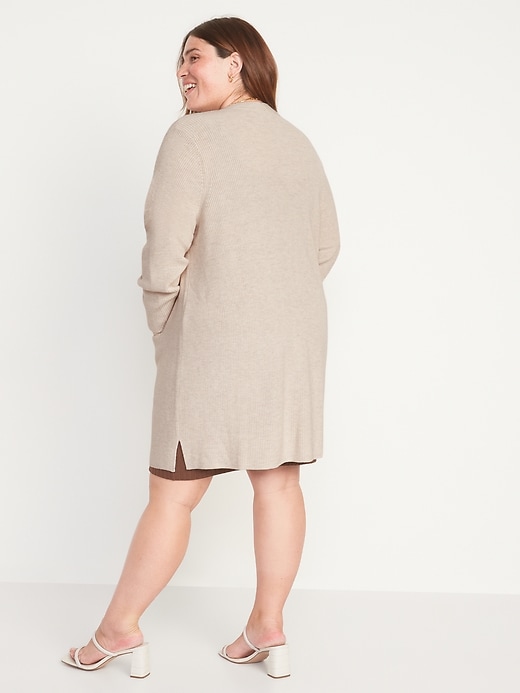 Image number 8 showing, Shaker-Stitch Long-Line Open-Front Sweater for Women