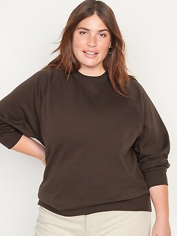 Oversized French Terry Tunic Sweatshirt for Women