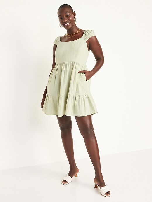 Image number 5 showing, Fit & Flare Puff-Sleeve Mini Dress