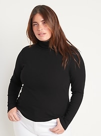 Rib-Knit Turtleneck Top for Women