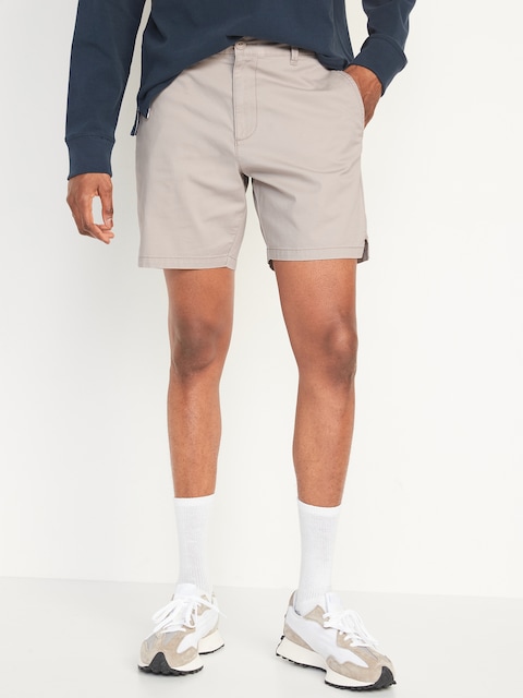 Slim Chino Shorts -- 7-inch inseam - Gray