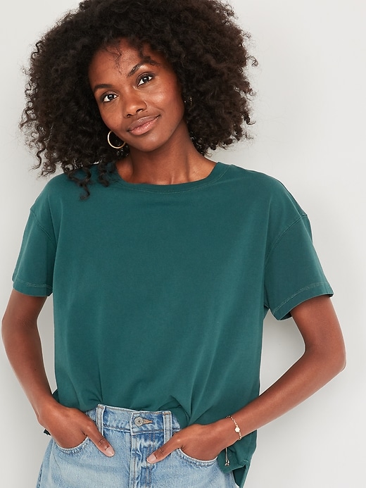 Image number 1 showing, Short-Sleeve Vintage Easy T-Shirt for Women