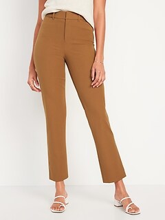 High-Waisted Pixie Straight-Leg Ankle Pants for Women