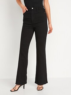 Higher High-Waisted Black-Wash Flare Jeans for Women