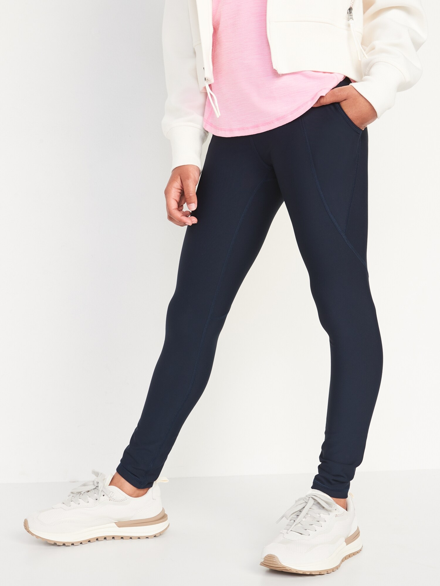 HighWaisted PowerSoft SidePocket Leggings for Girls Old Navy