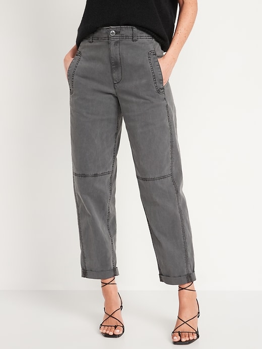 Image number 1 showing, High-Waisted Slouchy Balloon Workwear Pants for Women