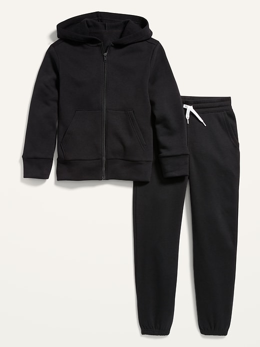 View large product image 2 of 2. Gender-Neutral Zip Hoodie & Jogger Sweatpants Set for Kids