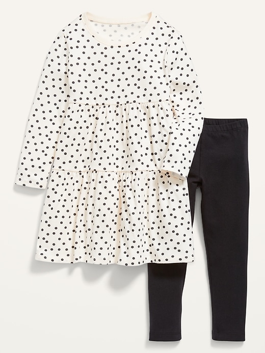 L'image numéro 1 présente Robe étagée et legging pour Toute-petite fille (paquet de 2)