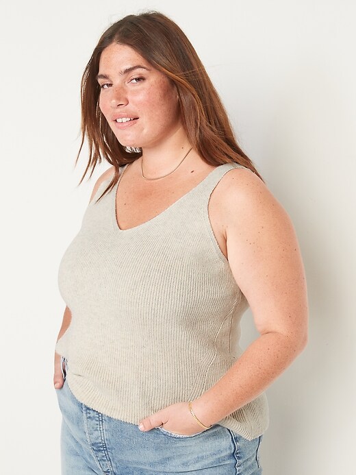 Image number 7 showing, V-Neck Rib-Knit Sweater Tank Top for Women