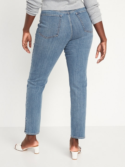 Image number 6 showing, High-Waisted OG Straight Side-Slit Ankle Jeans