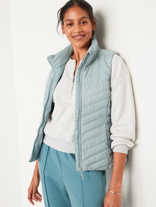Narrow-Channel Quilted Puffer Vest