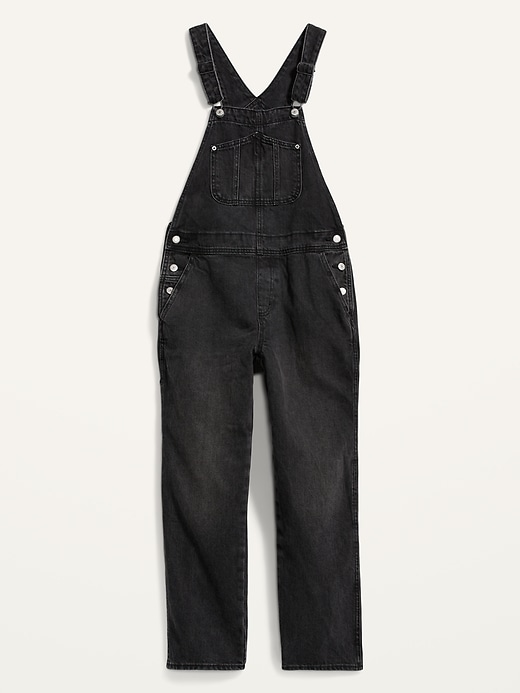 Slouchy Straight Workwear Non-Stretch Jean Overalls for Women