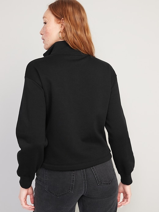 Mock-turtleneck Sweatshirt - Black - Ladies