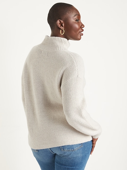 Image number 6 showing, Rib-Knit Quarter-Zip Sweater for Women
