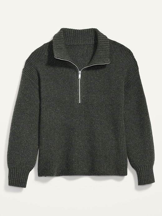 Image number 4 showing, Rib-Knit Quarter-Zip Sweater