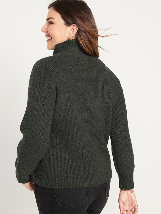 Image number 6 showing, Rib-Knit Quarter-Zip Sweater
