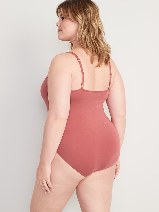 Image number 8 showing, Lace-Trimmed Supima® Cotton-Blend Cheeky Bodysuit