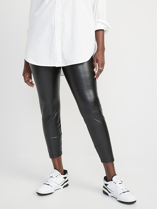 Image number 5 showing, High-Waisted Faux Leather Leggings for Women