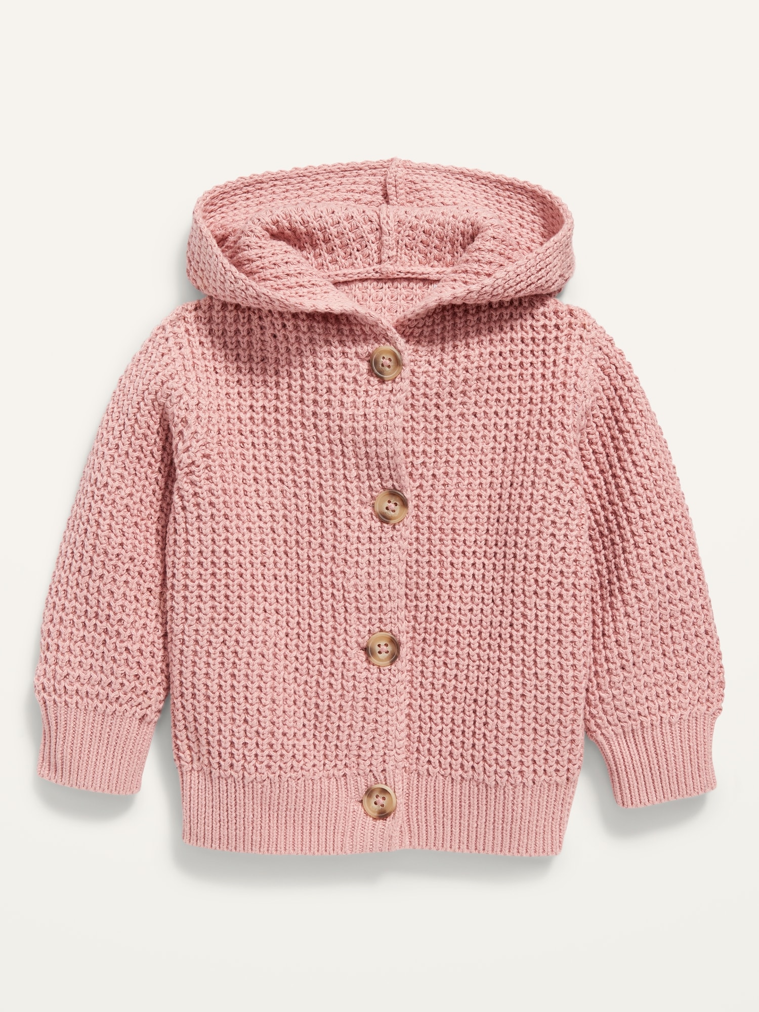 Hooded Button Front Knit Cardigan for Baby