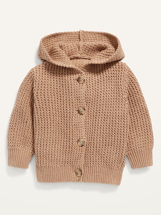 View large product image 1 of 1. Hooded Button-Front Knit Cardigan for Baby