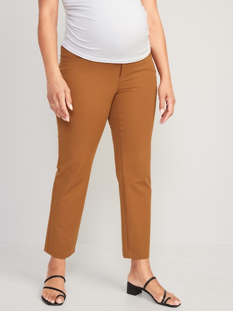 Maternity Full-Panel Pixie Straight Ankle Pants
