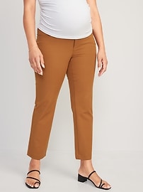 Image number 1 showing, Maternity Full-Panel Pixie Straight Ankle Pants