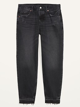 High-Waisted Slouchy Taper Ankle Jeans for Women