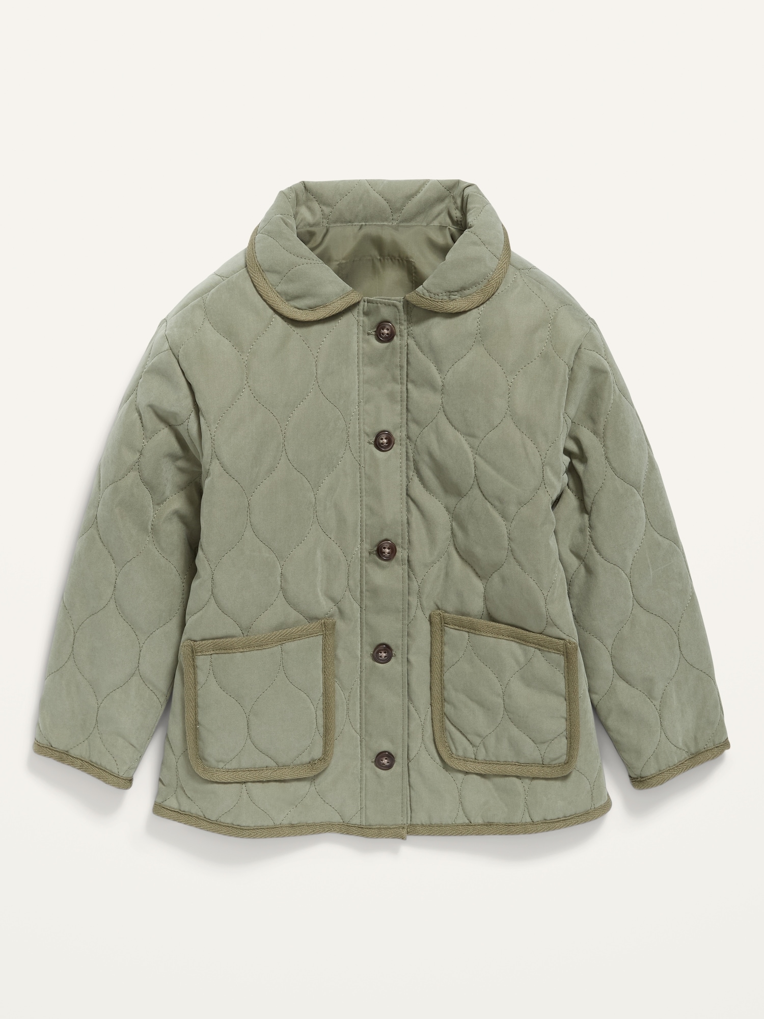 WaterResistant ButtonFront Quilted Jacket for Toddler Girls Old Navy