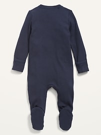 Image number 2 showing, Unisex 2-Way-Zip Sleep & Play Rib-Knit Footed One-Piece for Baby
