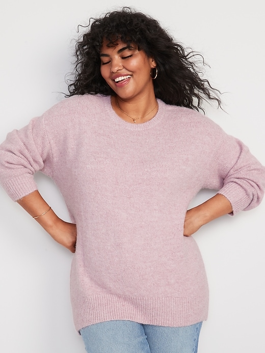 Image number 5 showing, Cozy Plush-Yarn Cocoon Tunic Sweater