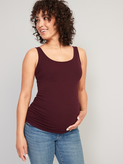 Camisole de maternité et d'allaitement première couche en tricot côtelé