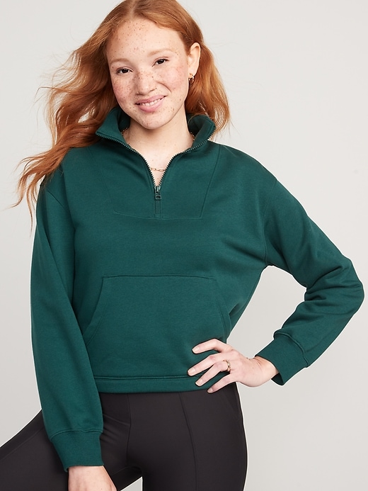 Quarter zip fleece sweatshirt best sale