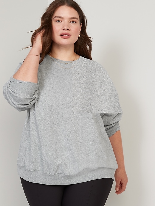 Image number 7 showing, Long-Sleeve Vintage Oversized Heathered Tunic Sweatshirt for Women