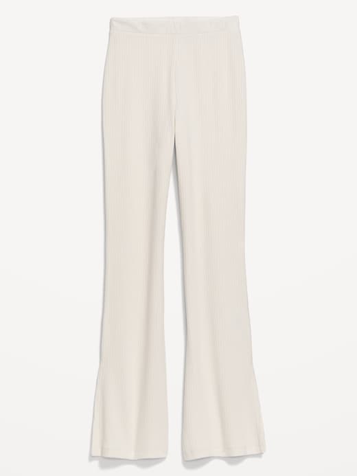 Image number 4 showing, High-Waisted Rib-Knit Split Flare Lounge Pants