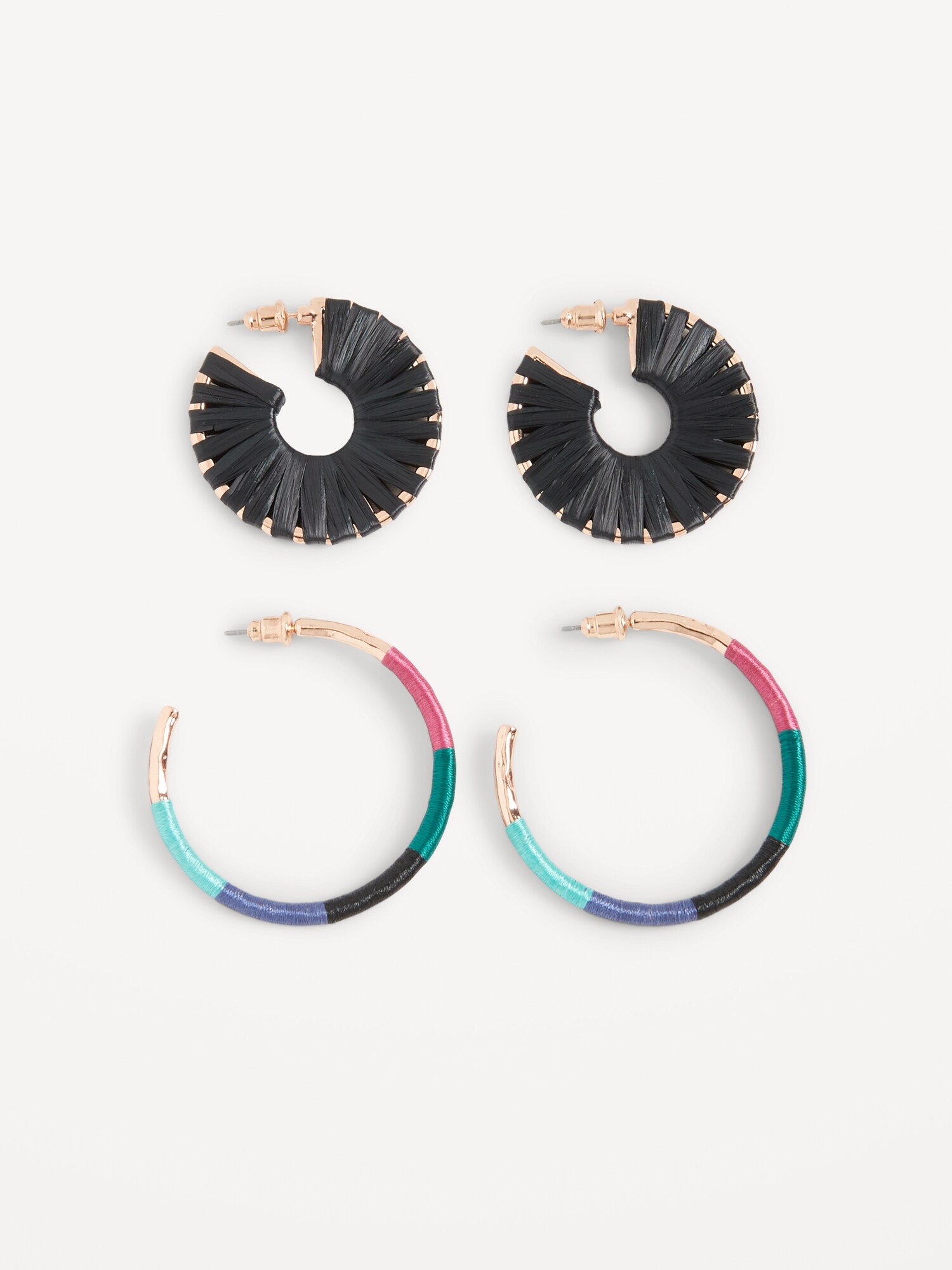 Mixed-Material Hoop Earrings 2-Pack for Women | Old Navy