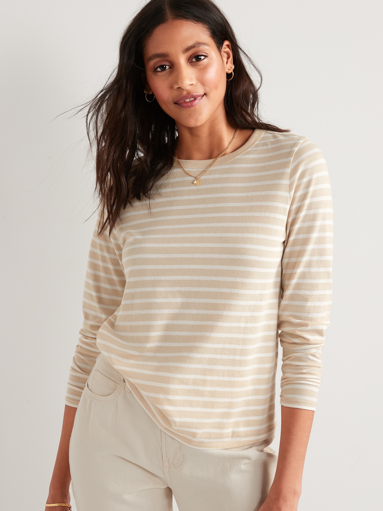 Long-Sleeve EveryWear Striped T-Shirt for Women