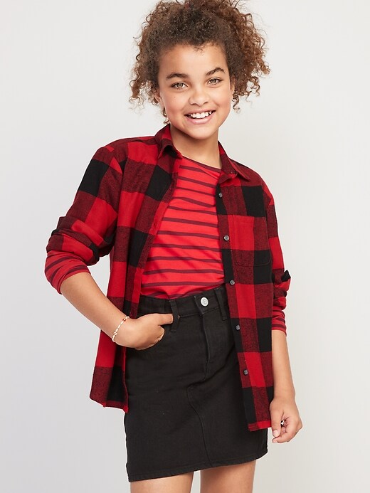 Girls red plaid shirt best sale