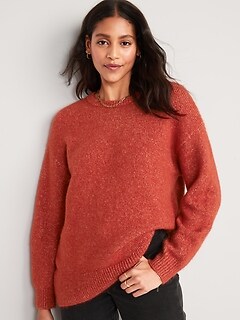 Cozy Plush-Yarn Tunic Sweater for Women